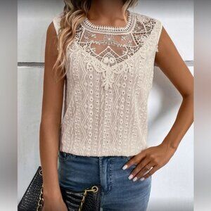 Boho apricot sleeveless  top